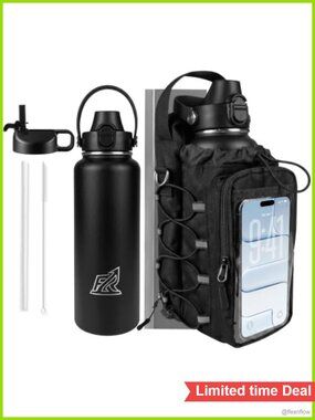Magnetic Gym Tote Bag with 40oz Water Bottle Touch-Screen Pocket Crossbody